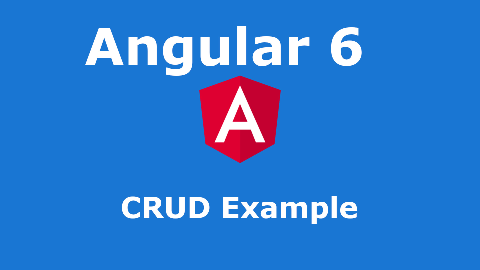 Angular 6 CRUD Example Application
